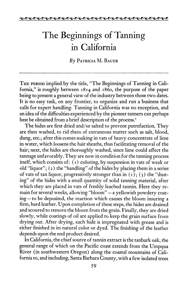 First page of The Beginnings of Tanning in California