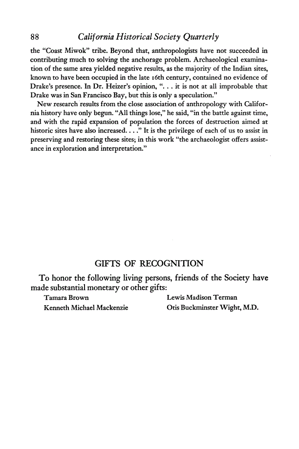 First page of Gifts of Recognition