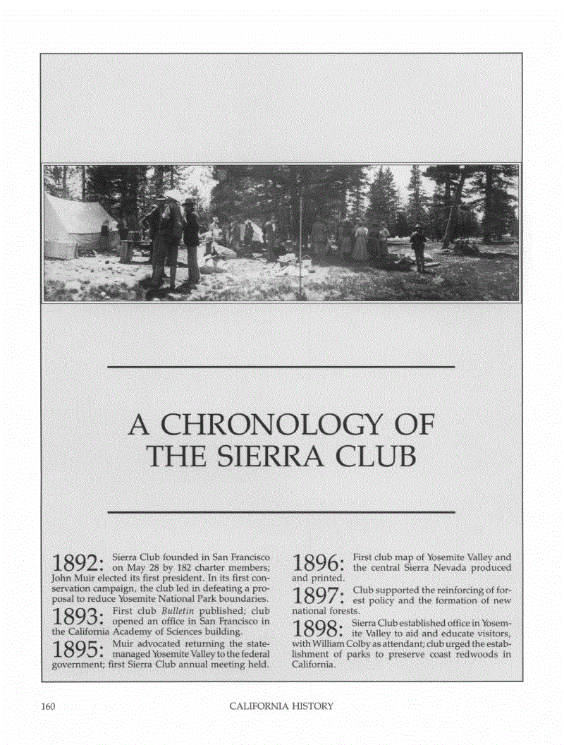 First page of A Chronology of the Sierra Club
