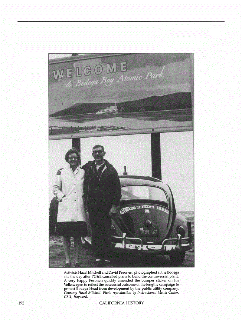 First page of The Battle for Bodega Bay: The Sierra Club and Nuclear Power, 1958-1964