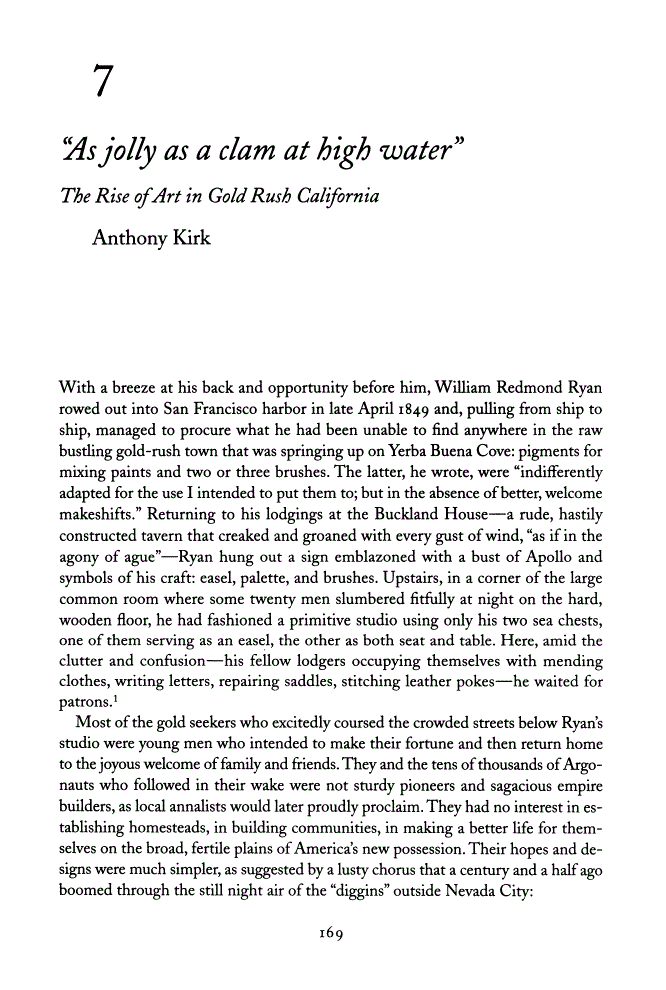 "As Jolly as a Clam at High Water" The Rise of Art in