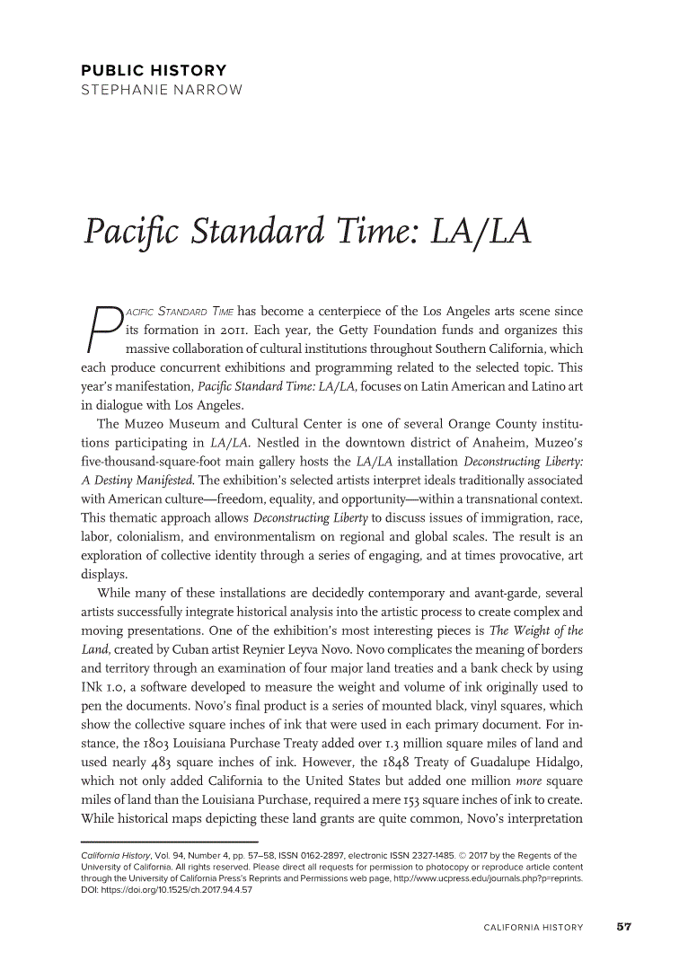 First page of <italic>Pacific Standard Time: LA/LA</italic>