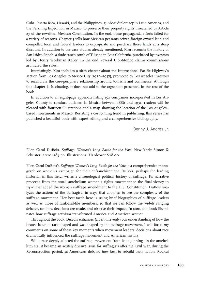 First page of Review: <italic>Suffrage: Women’s Long Battle for the Vote</italic>, by Ellen Carol DuBois