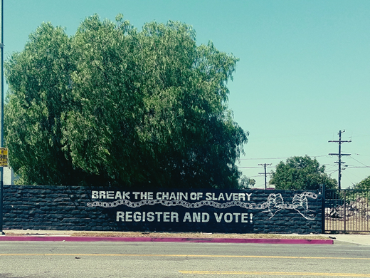 Student-curator Aldo Solis photographed this mural in Watts.