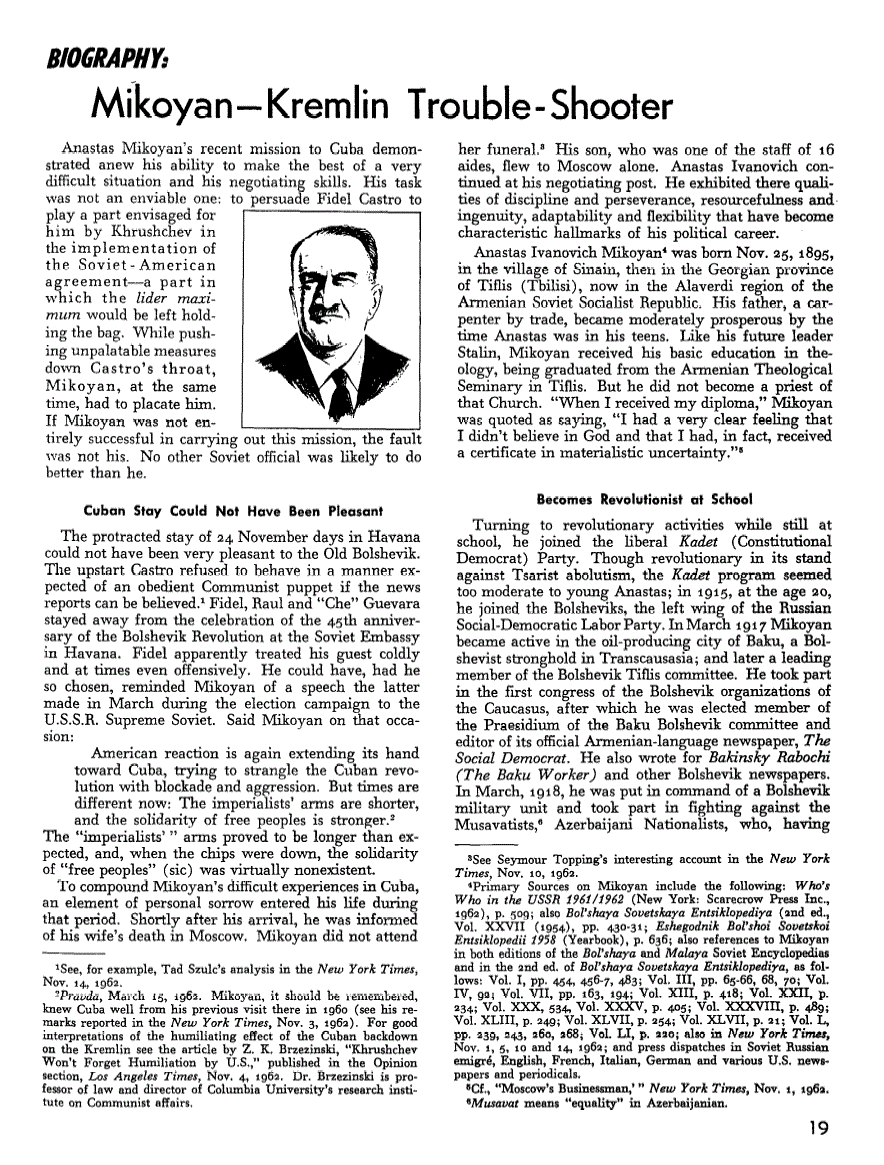 First page of Biography: Mikoyan-Kremlin Trouble-Shooter