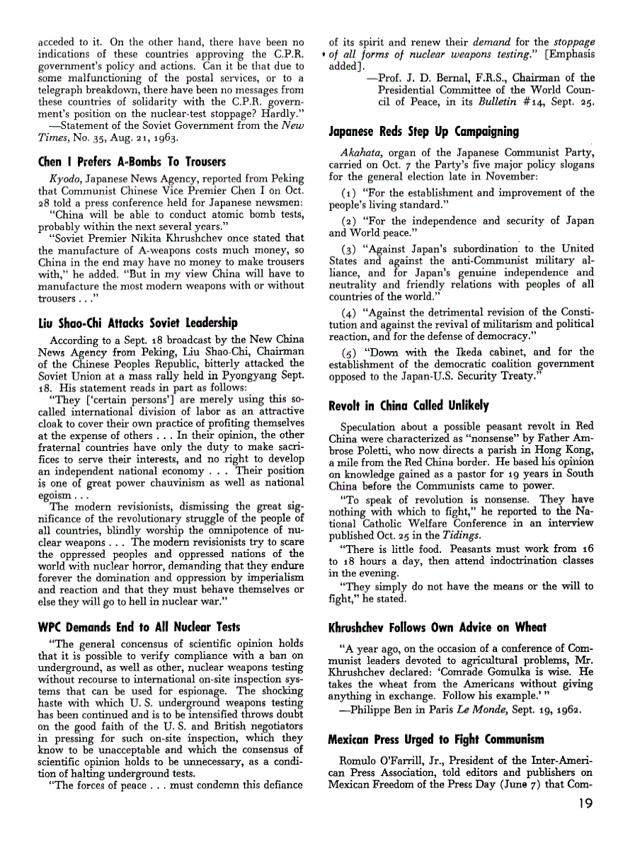 First page of Quotable Quote: Mexican Press Urged to Fight Communism