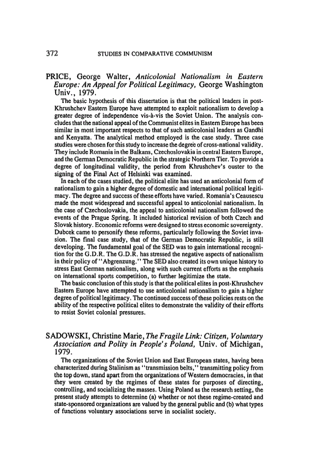 First page of Anticolonial nationalism in Eastern Europe: An appeal for political legitimacy