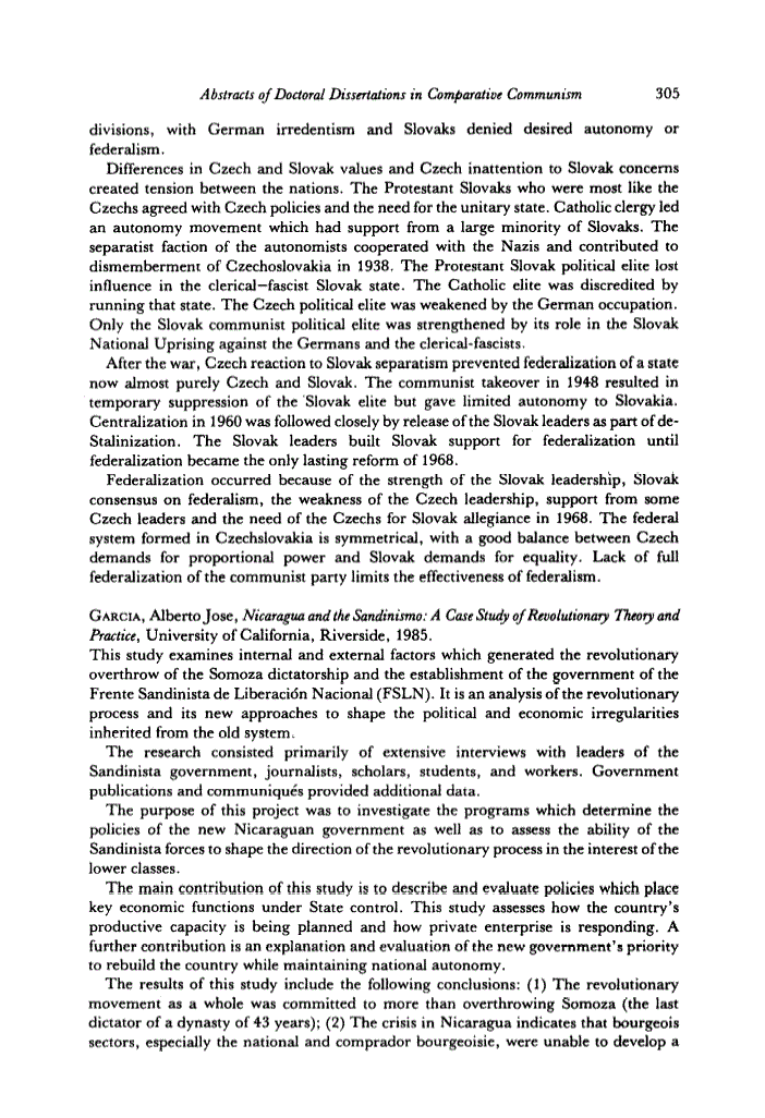 First page of Nicaragua and the Sandinismo: A Case Study of Revolutionary Theory and Practice