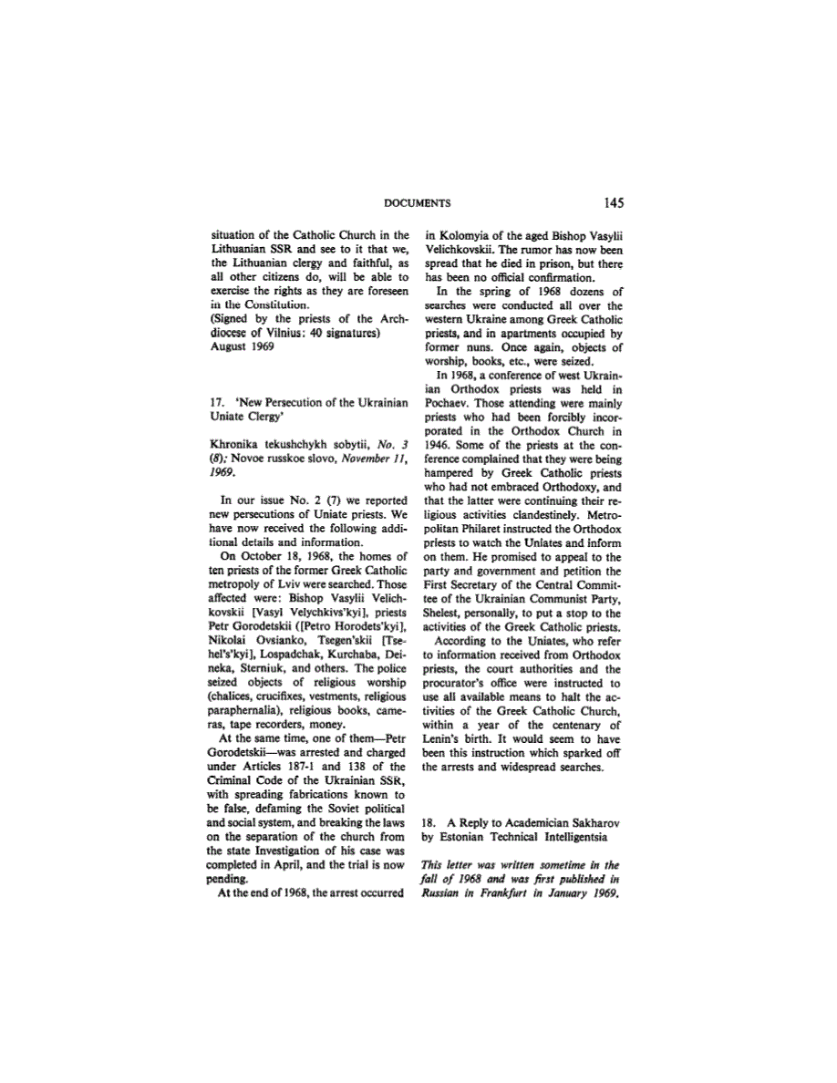 First page of Document: A Reply to Academician Sakharov by Estonian Technical Intelligentsia