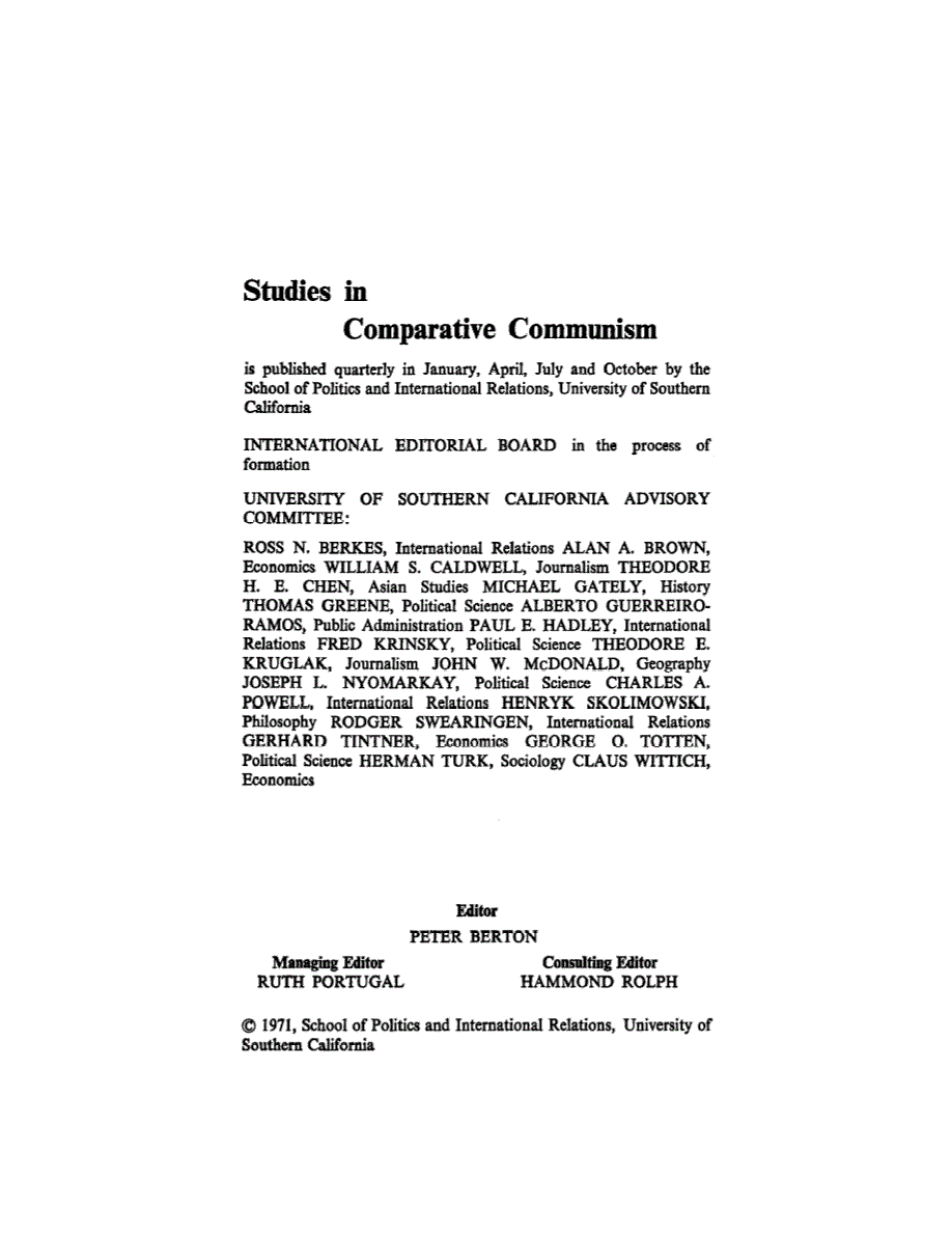 First page of Editorial Board