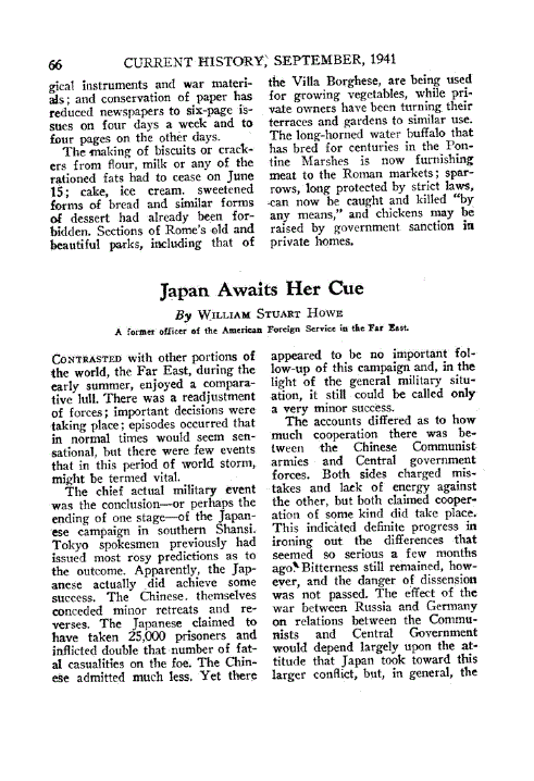 First page of Japan Awaits Her Cue