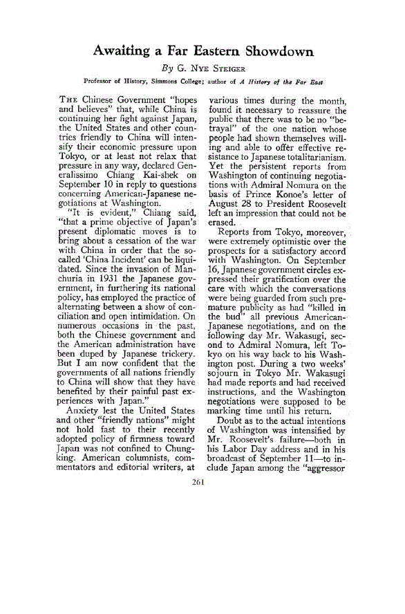 First page of Awaiting a Far Eastern Showdown