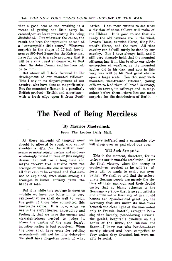 First page of The Need of Being Merciless