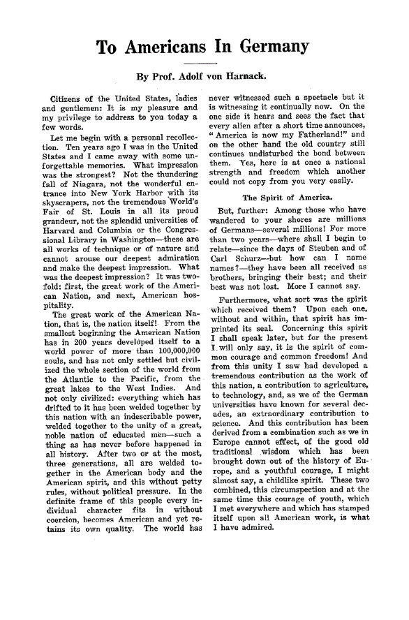 First page of To Americans In Germany