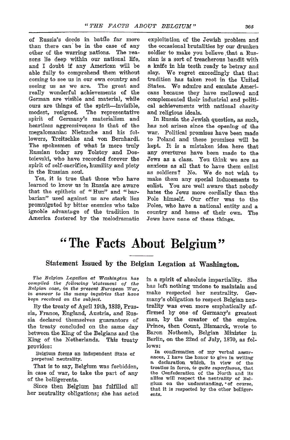 First page of “The Facts about Belgium”