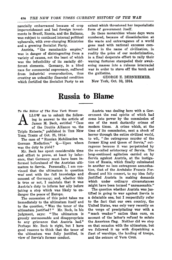 First page of Russia to Blame