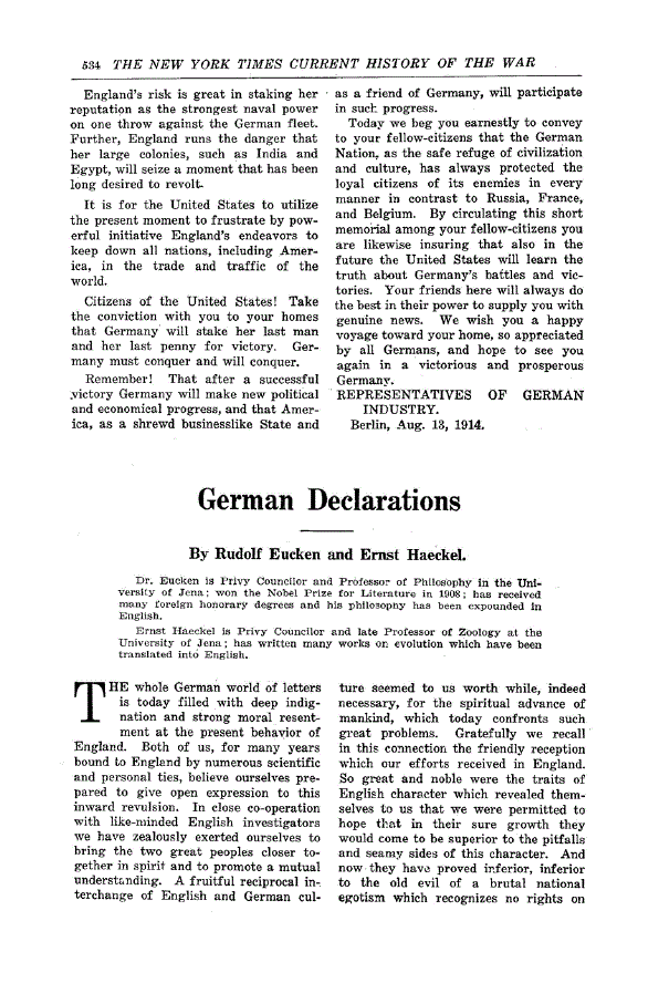 First page of German Declarations