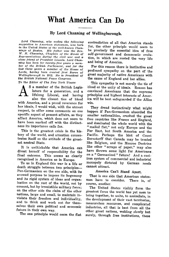 First page of What America can do