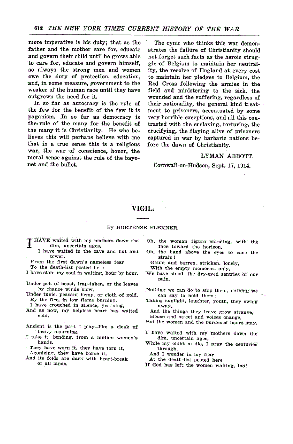 First page of Vigil