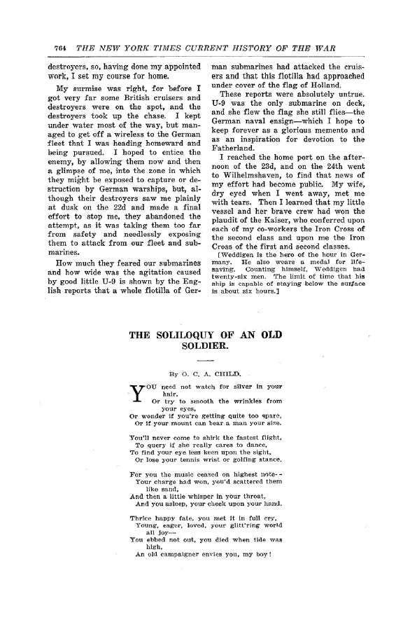 First page of The Soliloquy of an Old Soldier