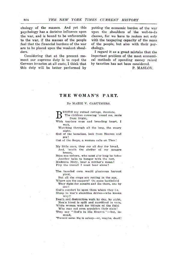 First page of The Woman’s Part.