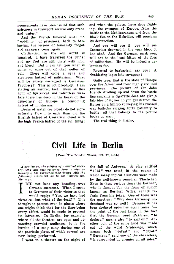 First page of Civil Life in Berlin