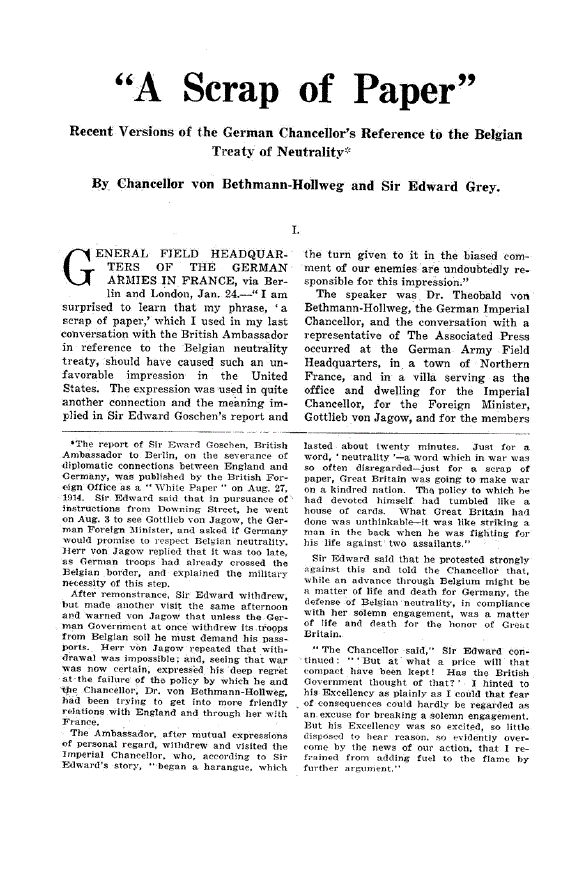 First page of “A Scrap of Paper”