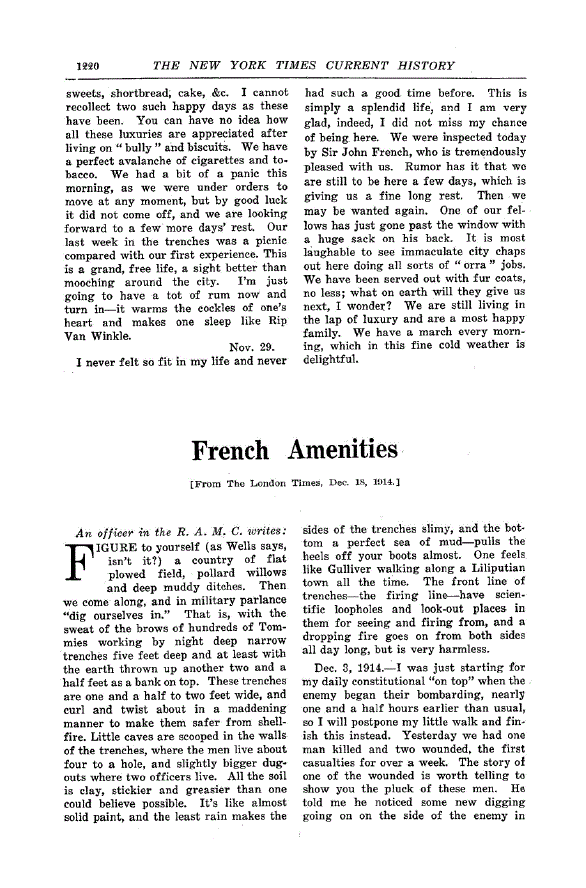 First page of French Amenities