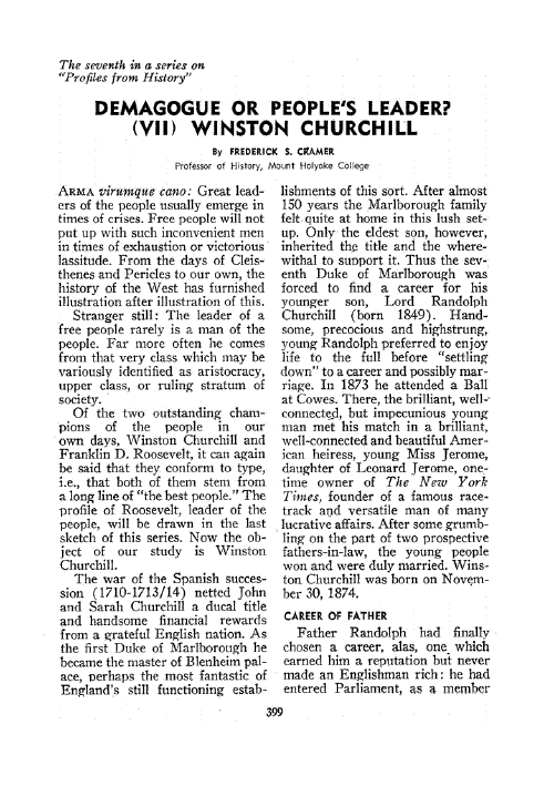 First page of Demagogue or People's Leader? (VII) Winston Churchill