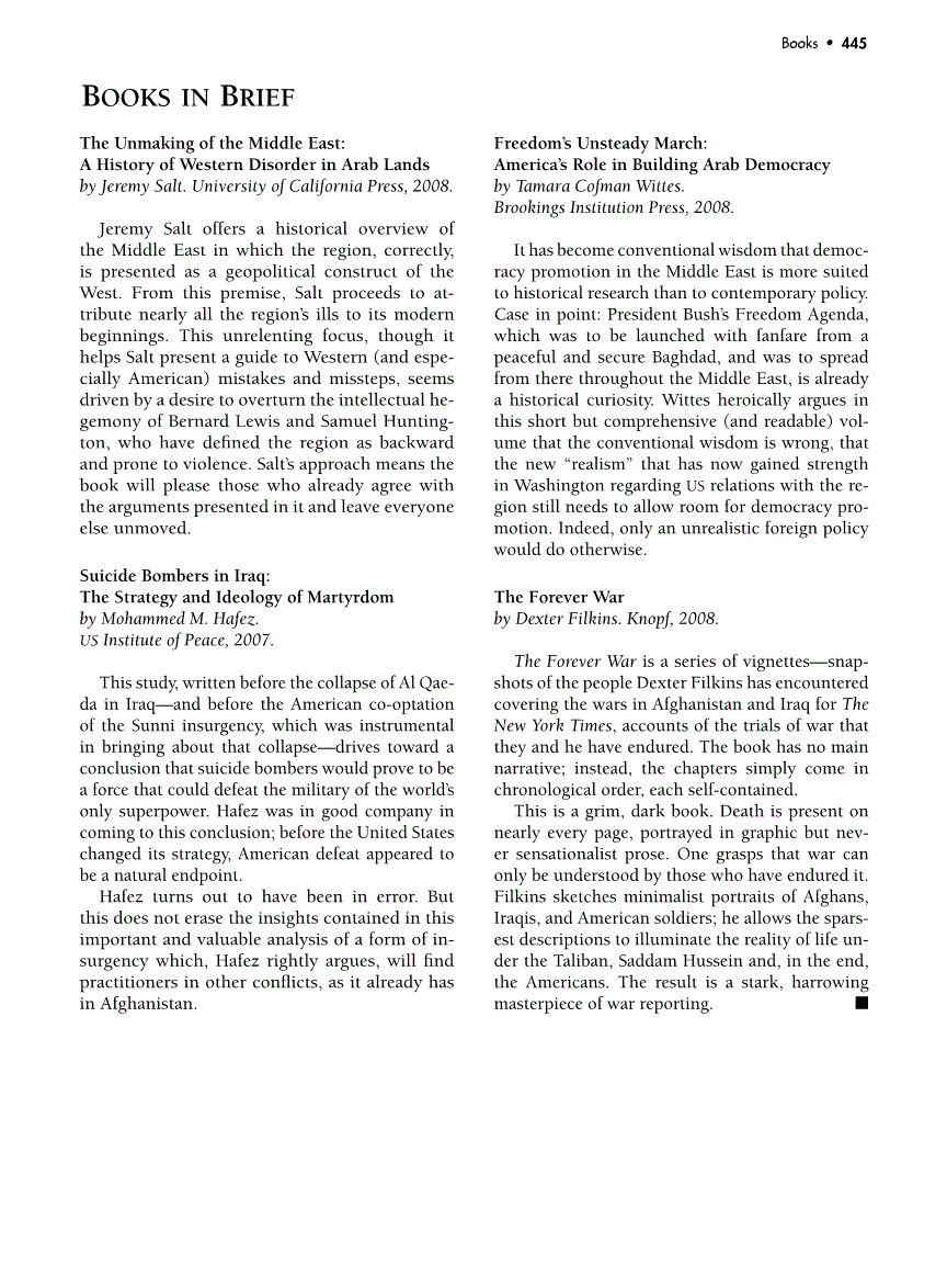 First page of Review: <italic>The Forever War</italic>, by Dexter Filkins