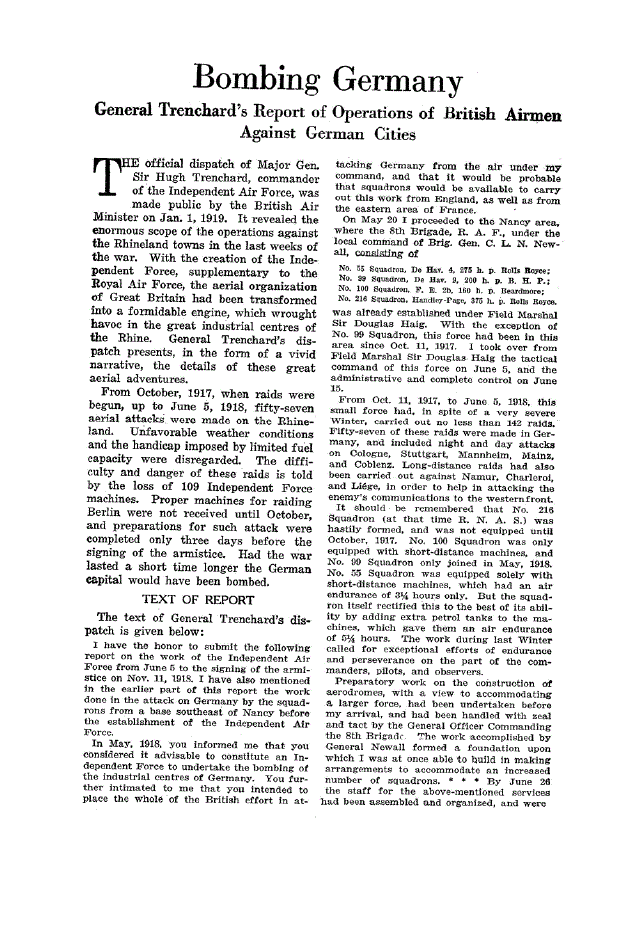 First page of Bombing Germany