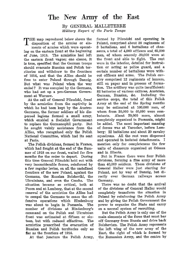 First page of The New Army of the East