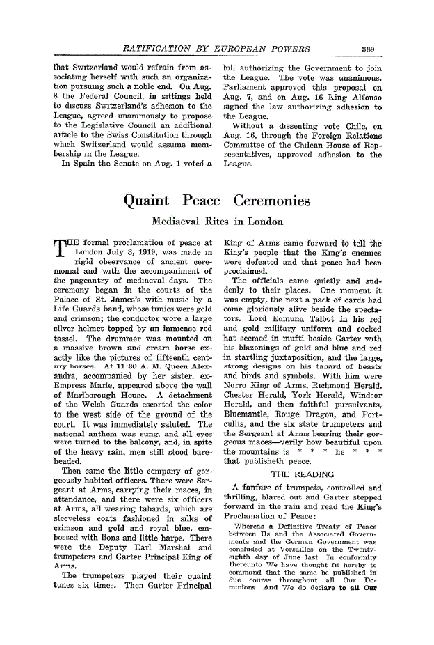 First page of Quaint Peace Ceremonies