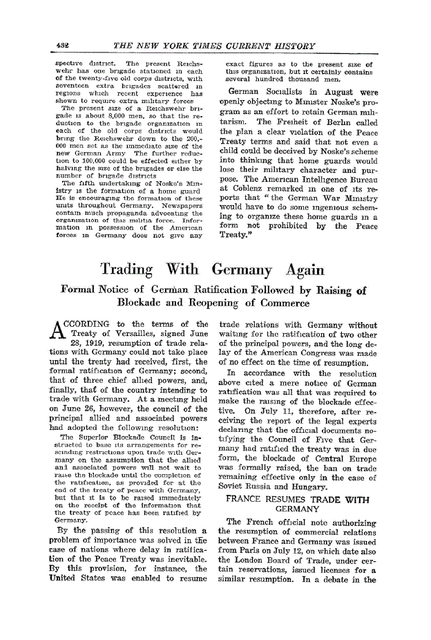 First page of Trading With Germany Again