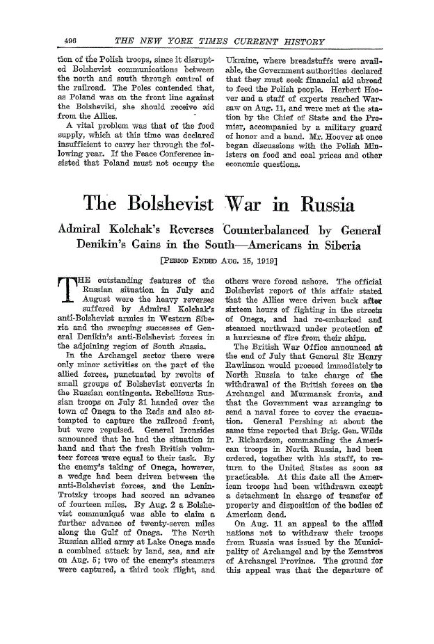 First page of The Bolshevist War in Russia