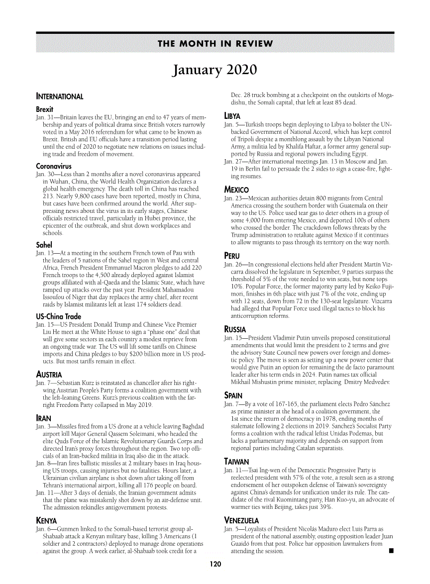 First page of January 2020