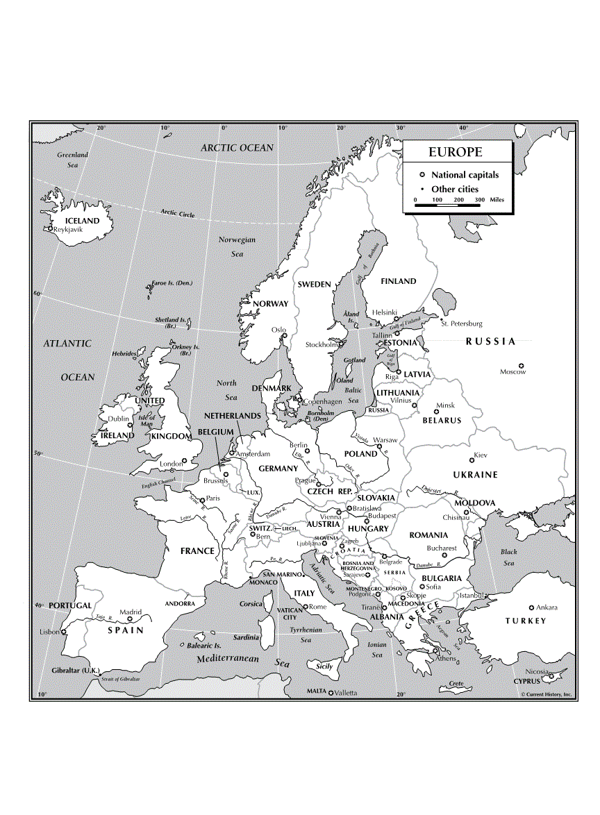 First page of Map of Europe