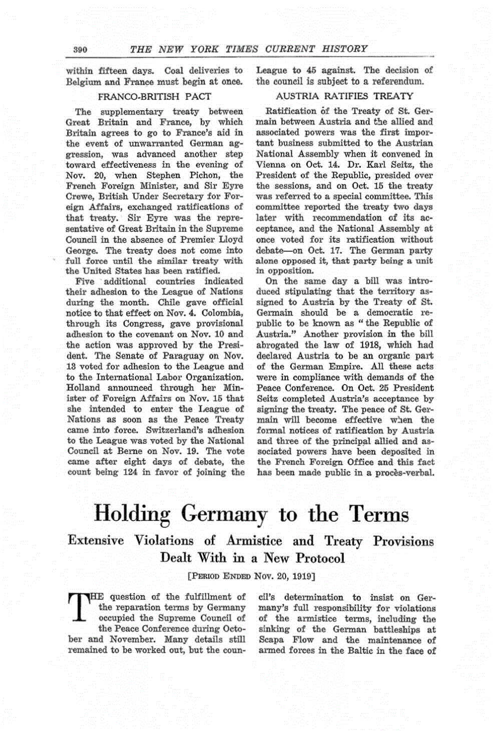 First page of Holding Germany to the Terms