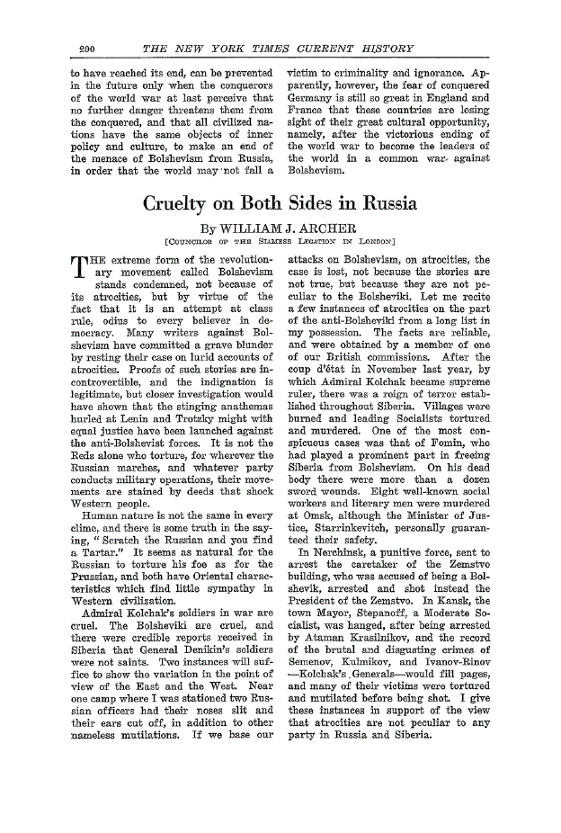 First page of Cruelty on Both Sides in Russia