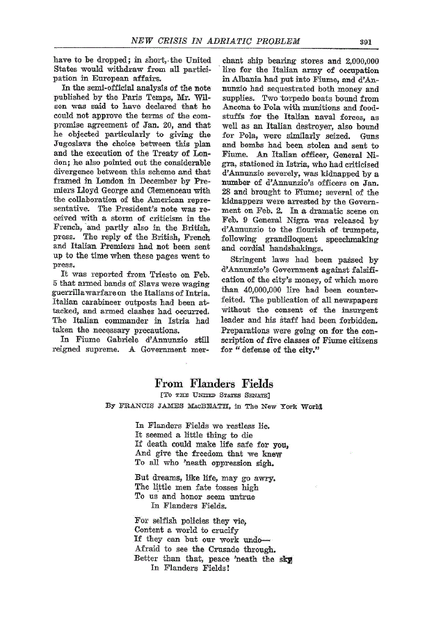 First page of From Flanders Fields