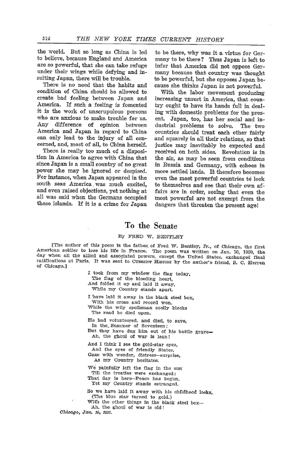 First page of To the Senate