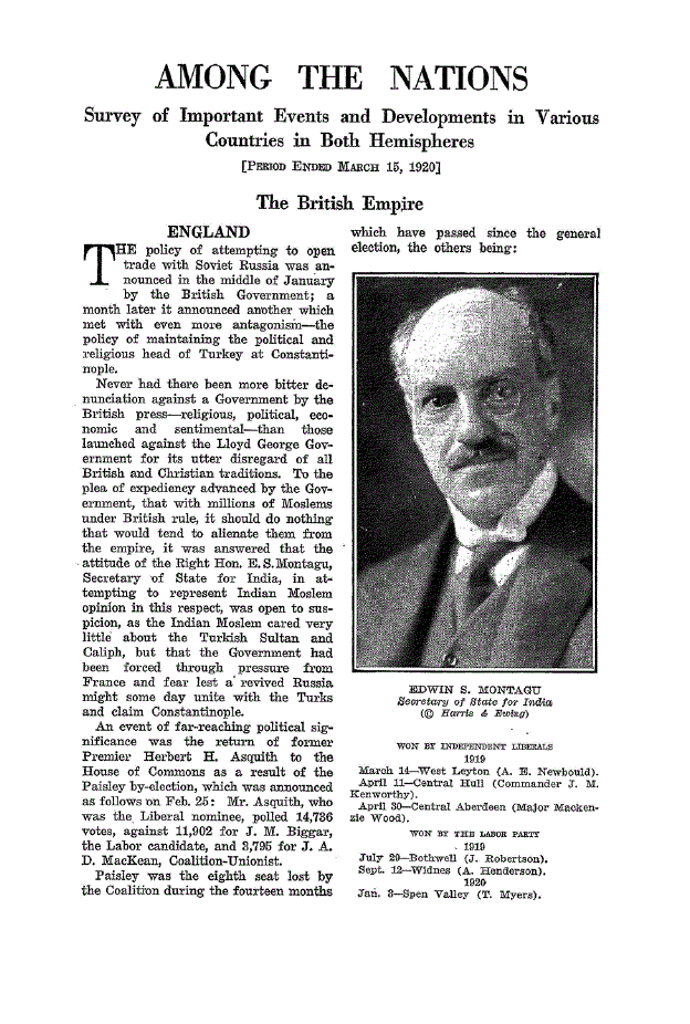First page of Among the Nations
