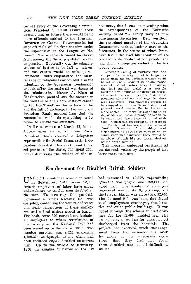 First page of Employment for Disabled British Soldiers