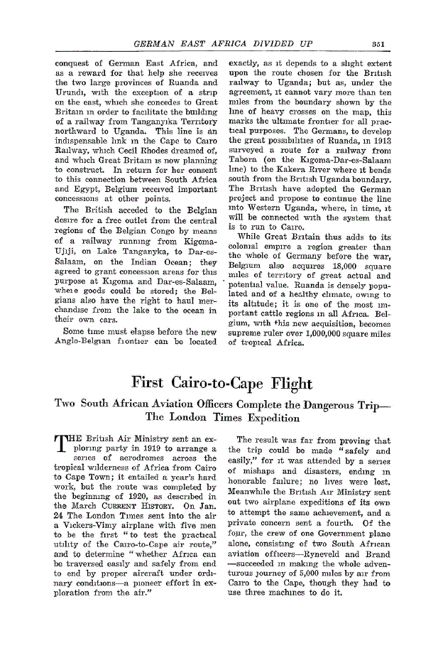 First page of First Cairo-to-Cape Flight