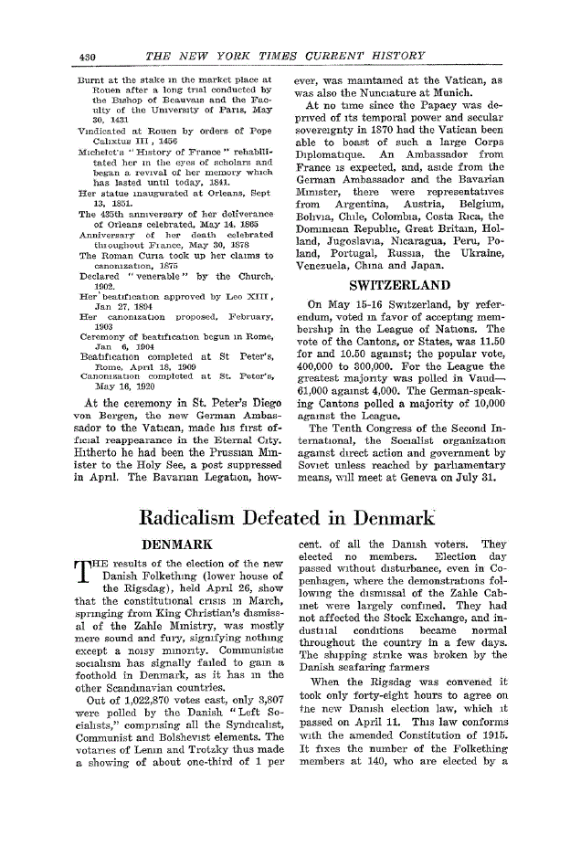 First page of Radicalism Defeated in Denmark