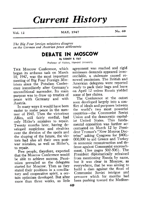 First page of Debate in Moscow