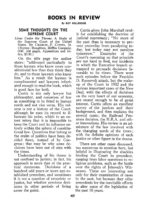 First page of Books in Review