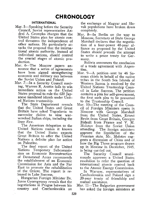 First page of Chronology