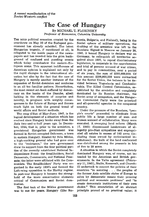First page of The Case of Hungary