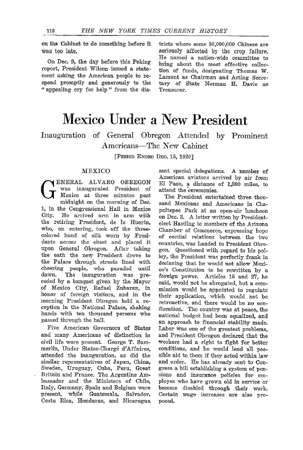 First page of Mexico Under a New President